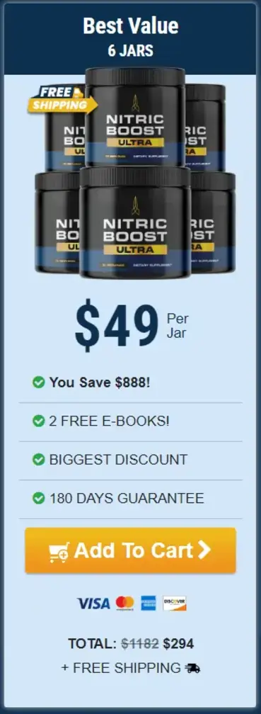 Nitric-Boost Energy Booster Supplement - 6 Bottle Price